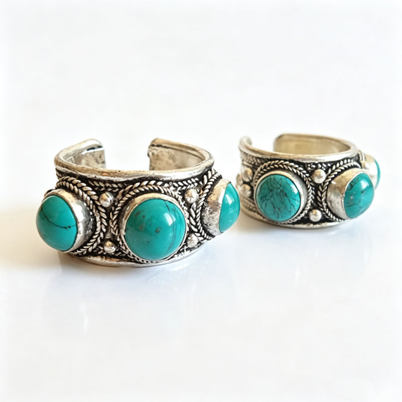 Tibetan Rings Copper Inlaid 3  - Ethnic Fashion Com 评论和价格