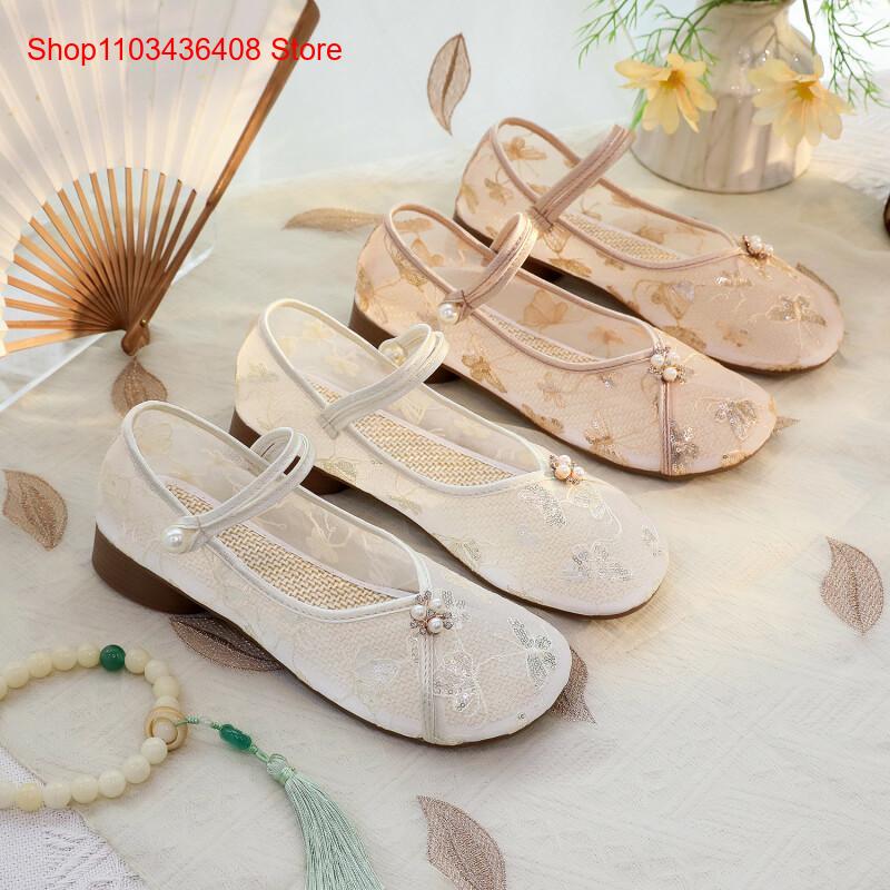 New Mesh Low Heels with Cheong - Ethnic Style 评论和价格