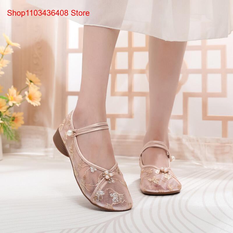 New Mesh Low Heels with Cheong - Ethnic Style 评论和价格