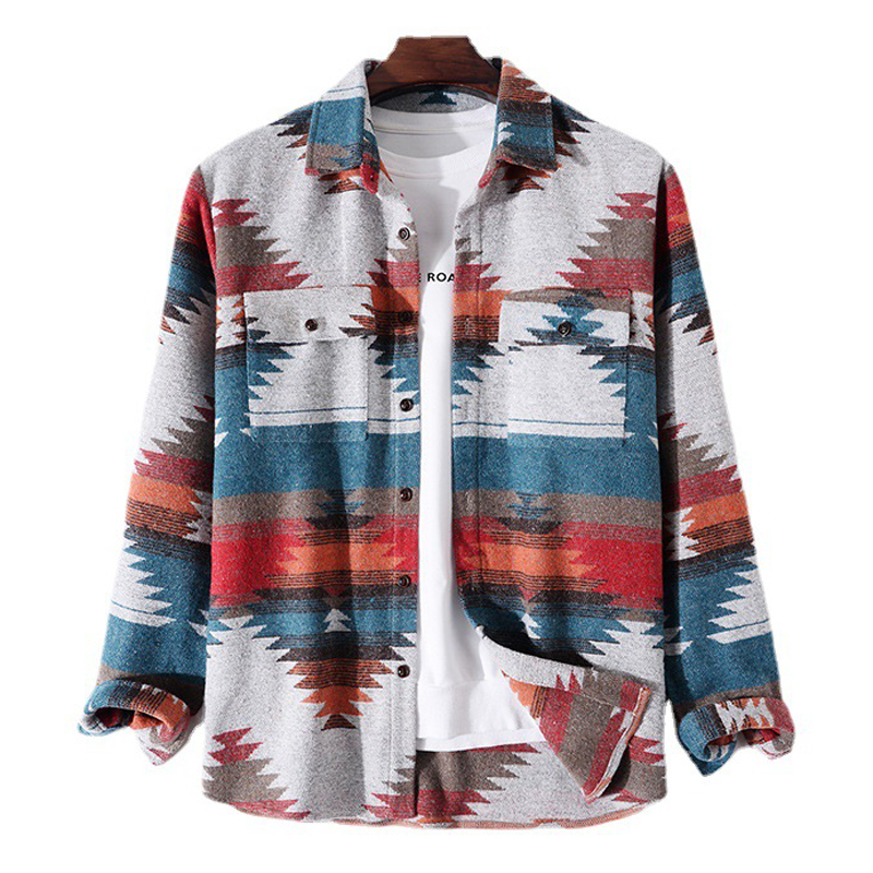Men's Long Sleeve Custom Logo  - Ethnic Fashion Logo 评论和价格