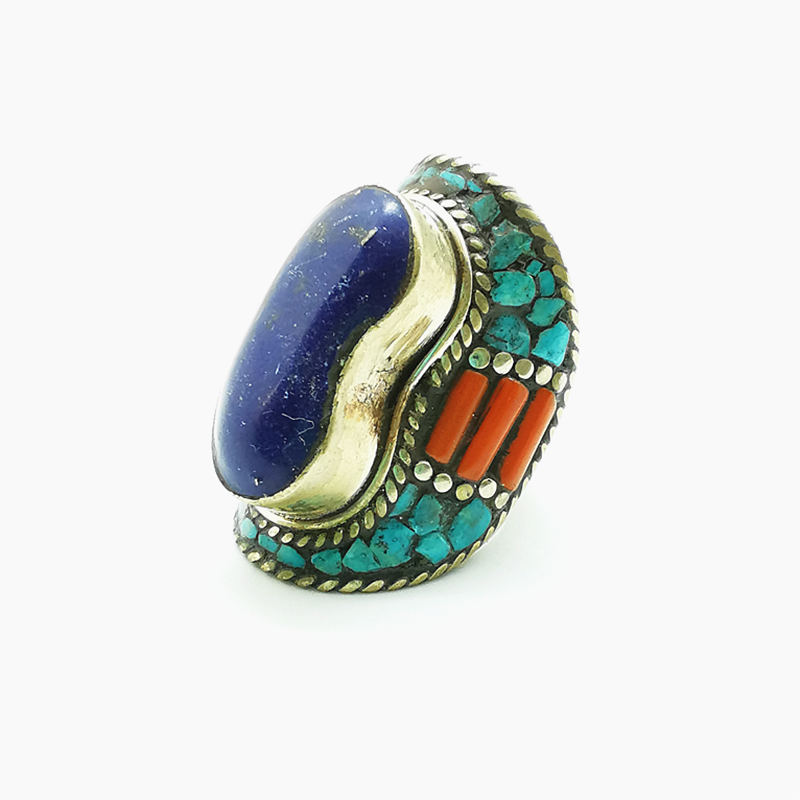 Tibetan Big Rings for Man Whit - Ethnic Fashion Com 评论和价格