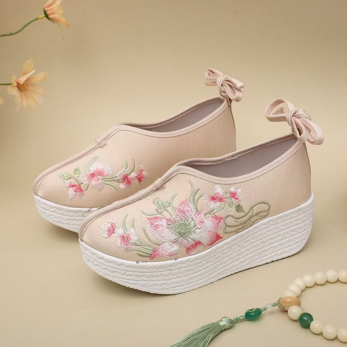 Woman Ethnic Style Wedges Embr - Ethnic Style 评论和价格