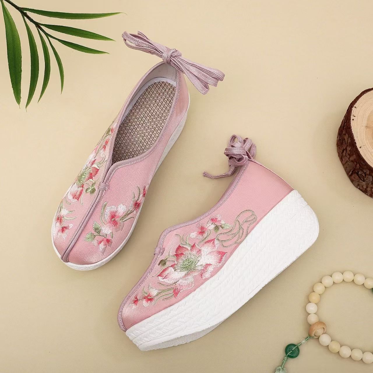 Woman Ethnic Style Wedges Embr - Ethnic Style 评论和价格